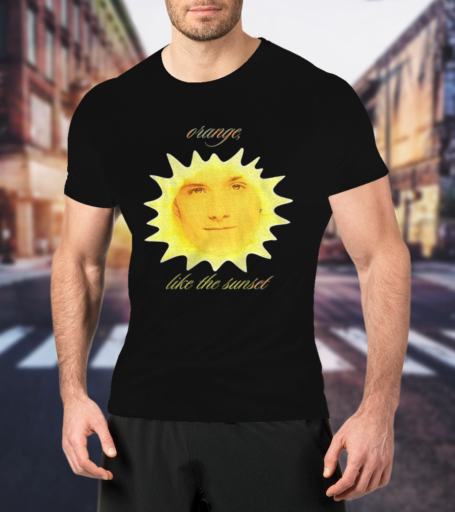 Orange Like The Sunset Face In Sun Design Peeta T-Shirt