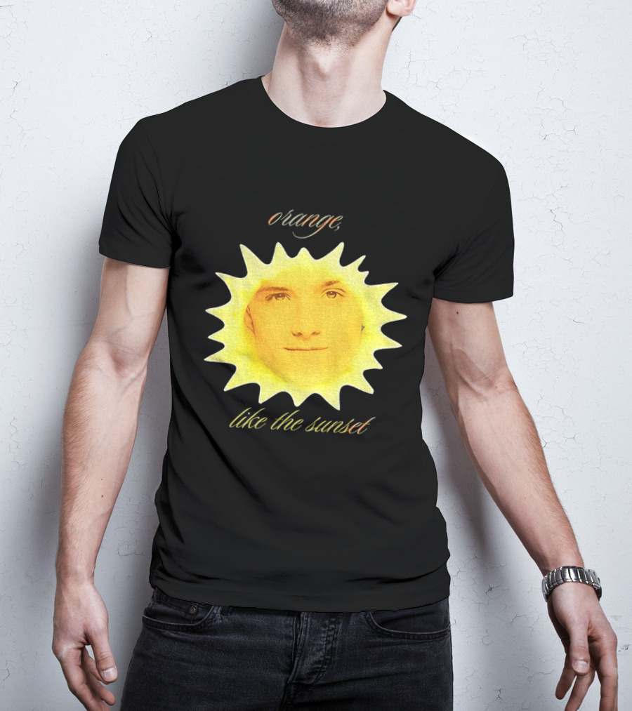 Orange Like The Sunset Face In Sun Design Peeta T-Shirt