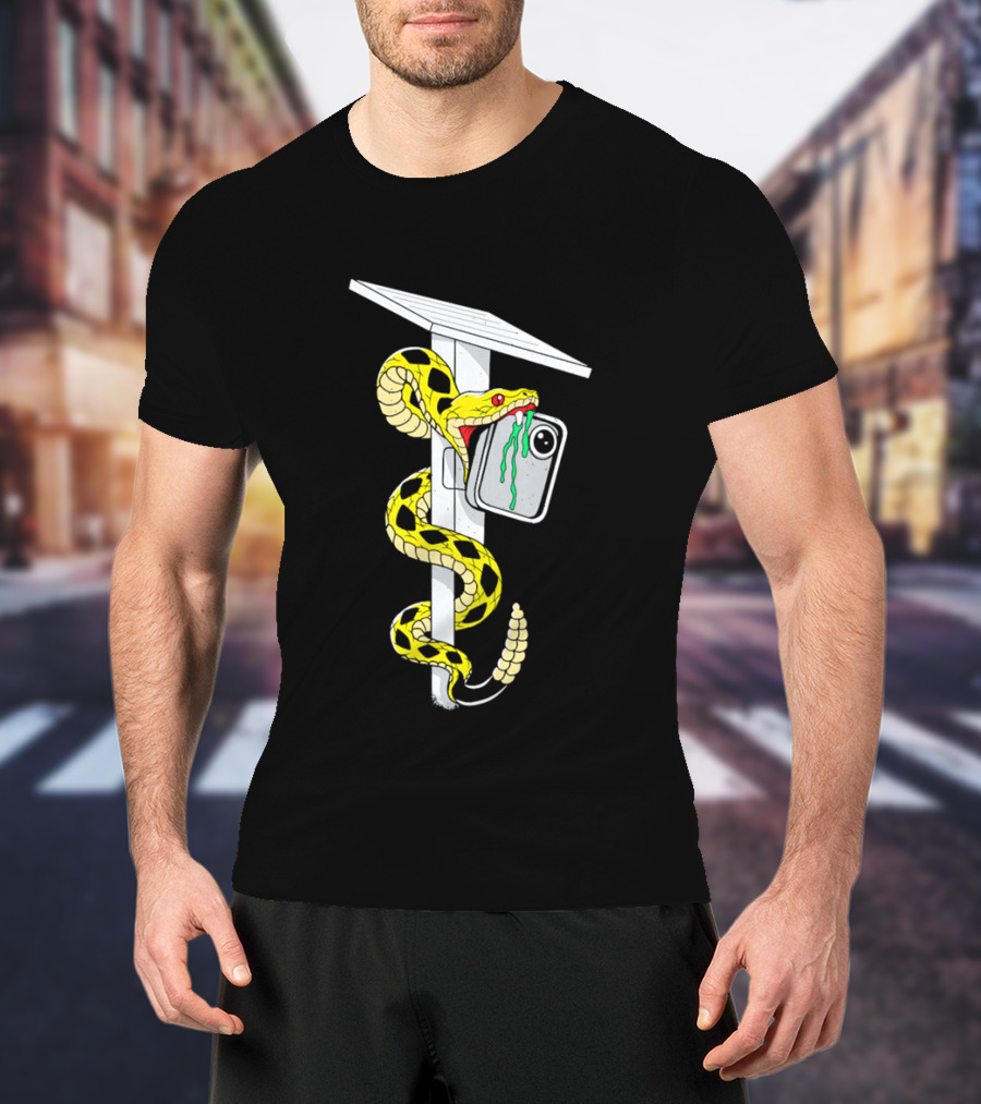 Don't Tread Flock Yellow Snake Wrapped Around Graduation Cap With ID T-Shirt