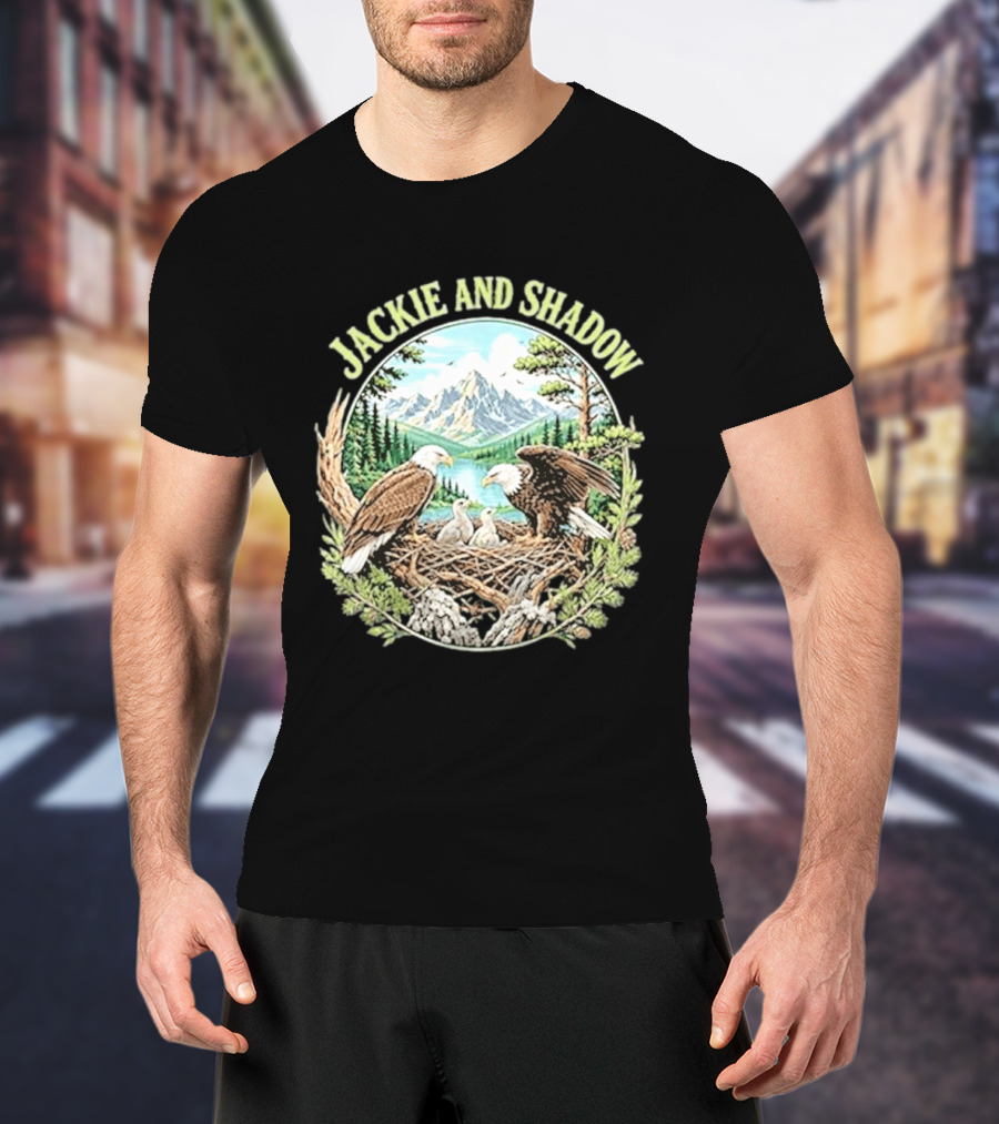 Jackie And Shadow Bald Eagle Family Mountain Nest Nature Lovers T-Shirt