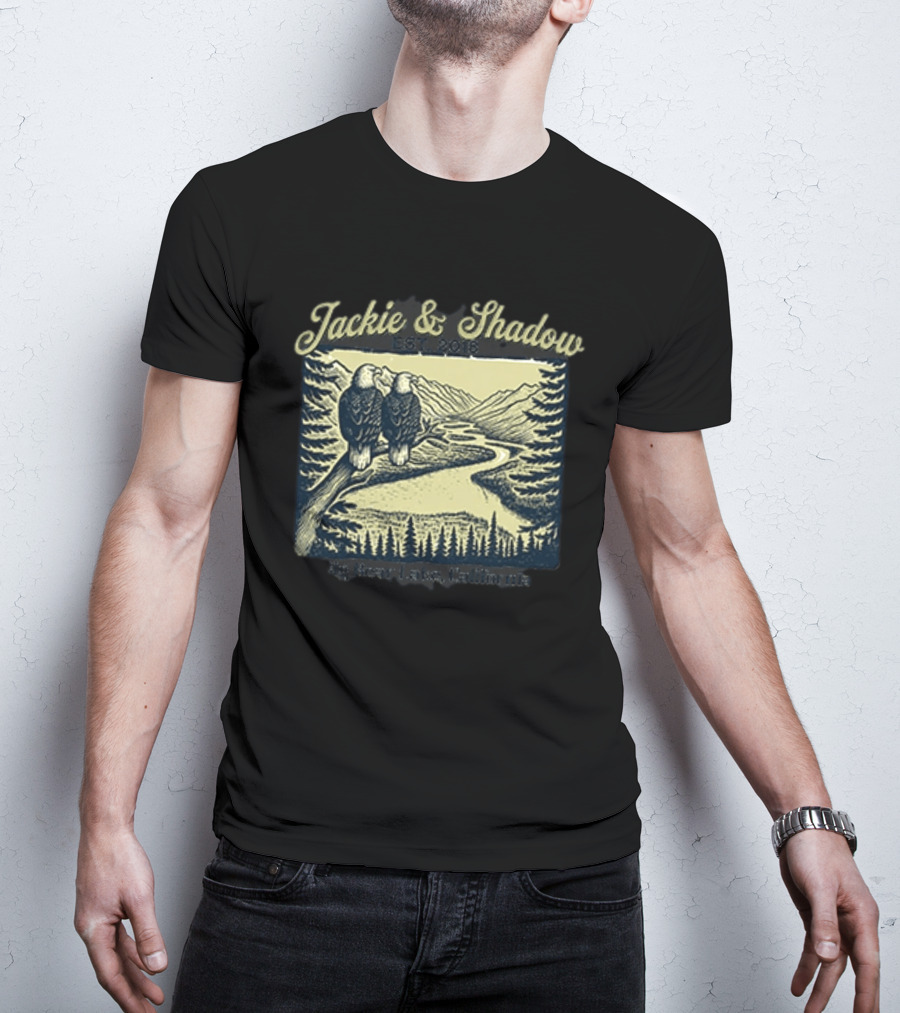 Jackie And Shadow Big Bear Lake Eagles Est 2018 Wildlife Scene T-Shirt