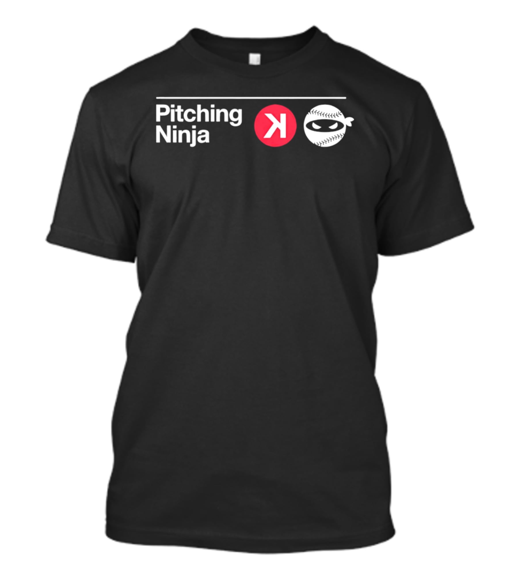 Pitching Ninja Backward K Baseball Mask White Red T-Shirt
