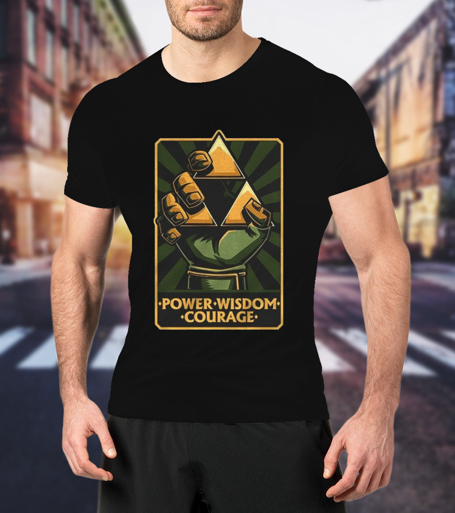 Power Wisdom Courage Triforce Hand The Legend Of Zelda T-Shirt