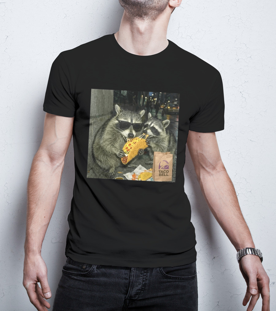 Taco Bell Raccoons Enjoying A Tasty Street Taco Night T-Shirt