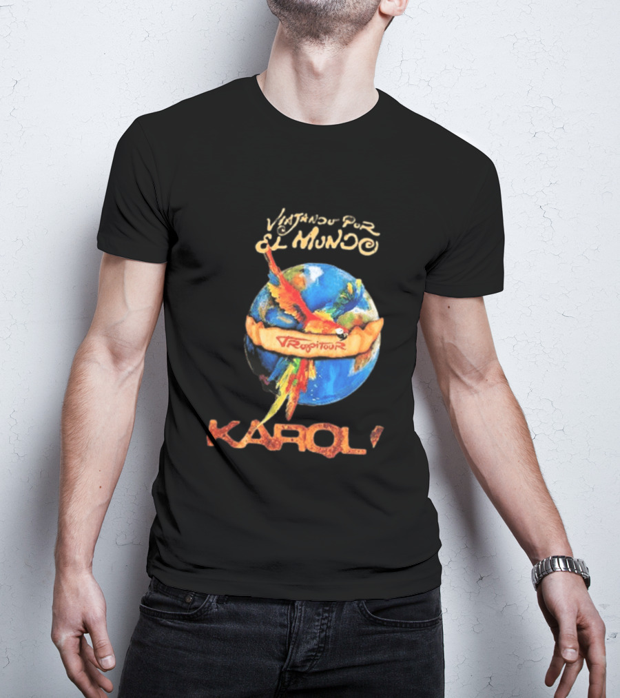 Viajando Por El Mundo Tropitour 2026 Karol G Dates T-Shirt