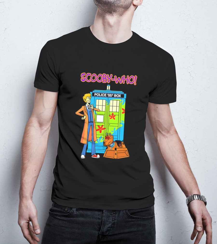 Scooby Who Shaggy Tenth Doctor Mystery Machine Painted Tardis K9 Robot T-Shirt