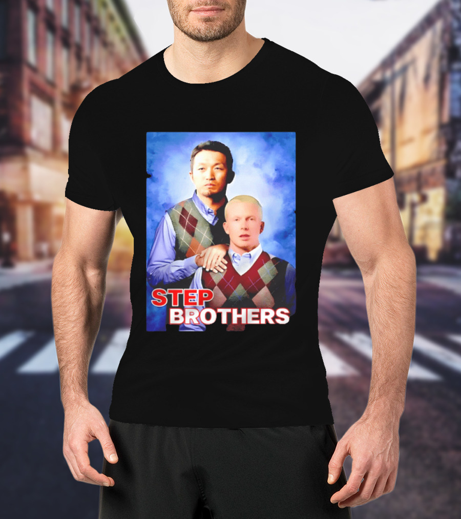 Step Brothers Two Men Argyle Vests Blue T-Shirt