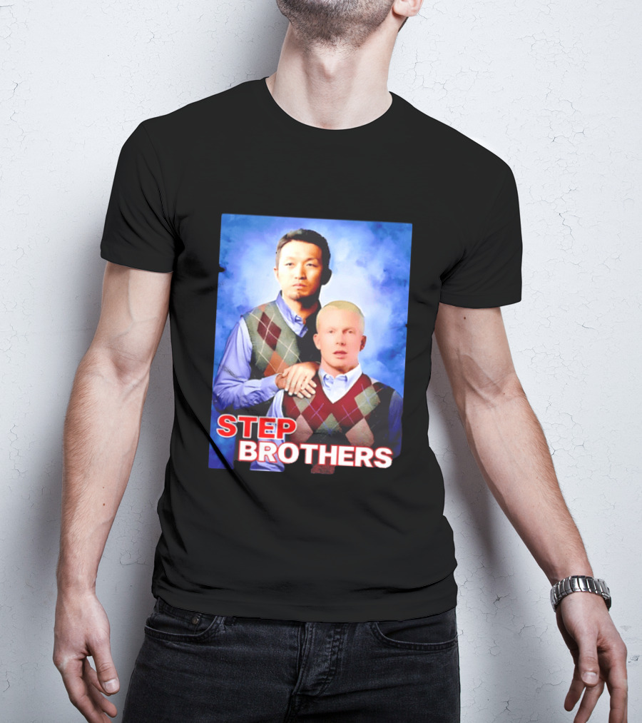 Step Brothers Two Men Argyle Vests Blue T-Shirt