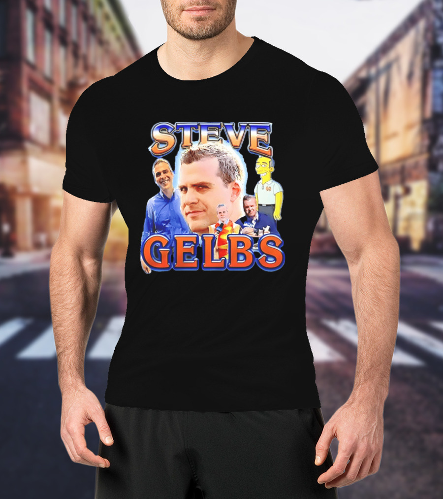 Steve Gelbs Bootleg Photo Collage Simpsonized Cartoon Hot Dog Suit T-Shirt