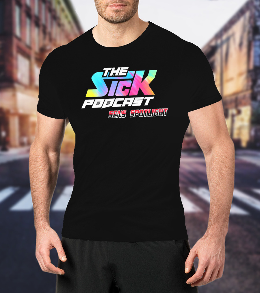 The Sick Podcast Sens Spotlight Colorful Neon Gradient T-Shirt