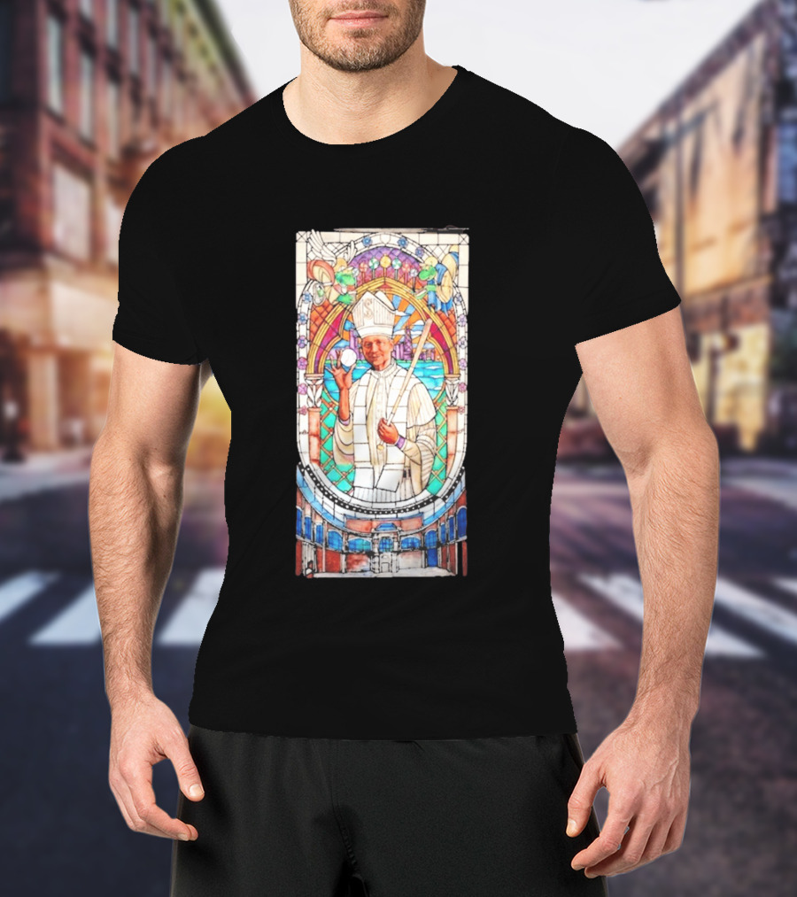 White Sox Pope Hat Stained Glass Painting T-Shirt