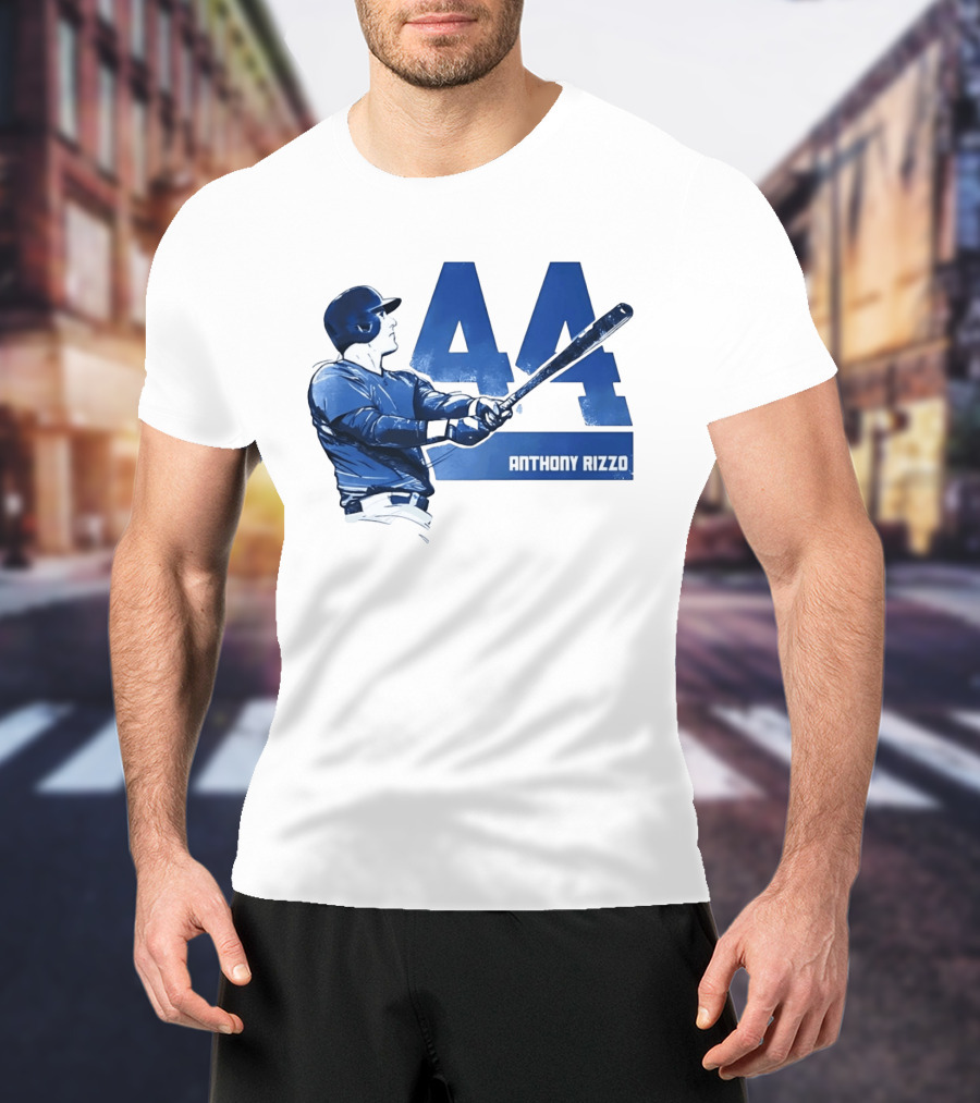 Anthony Rizzo 44 Swinging Blue Baseball Batter T-Shirt