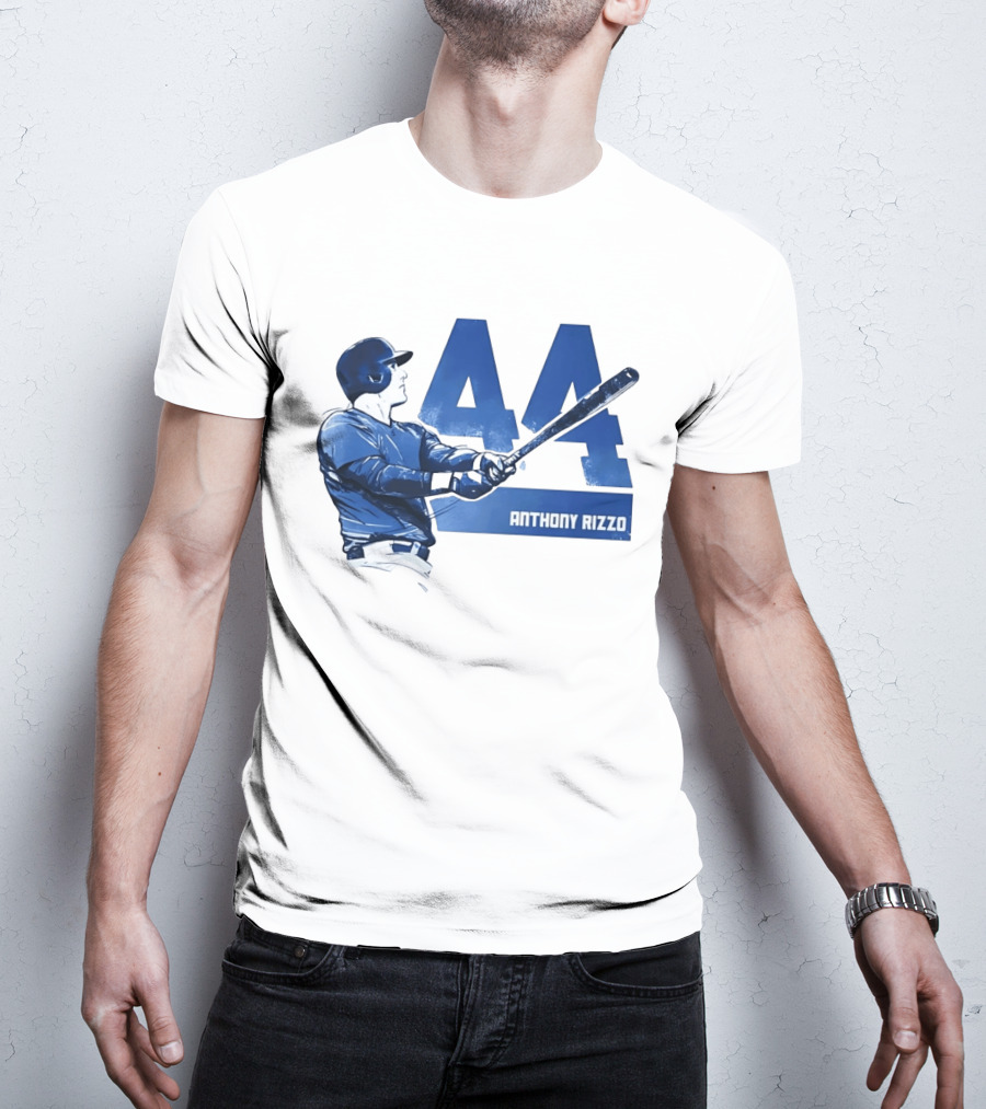 Anthony Rizzo 44 Swinging Blue Baseball Batter T-Shirt