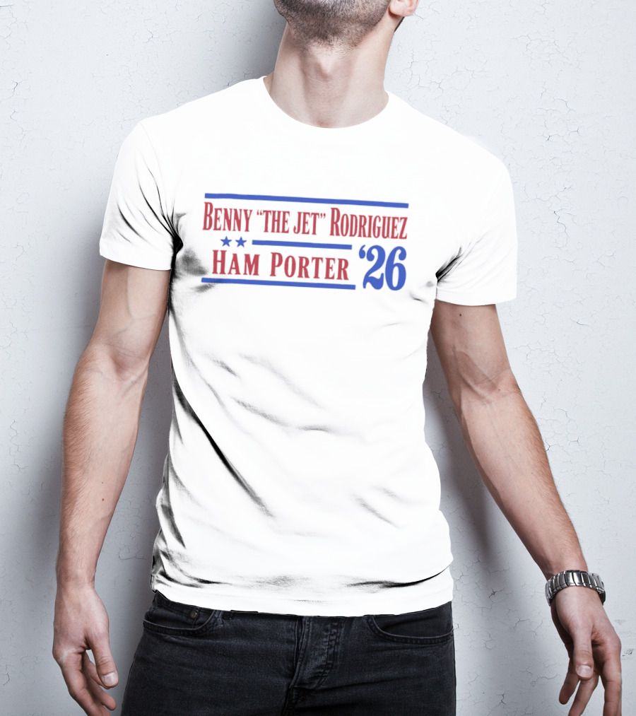 Benny The Jet Rodriguez Ham Porter 26 Stars Blue Lines T-Shirt