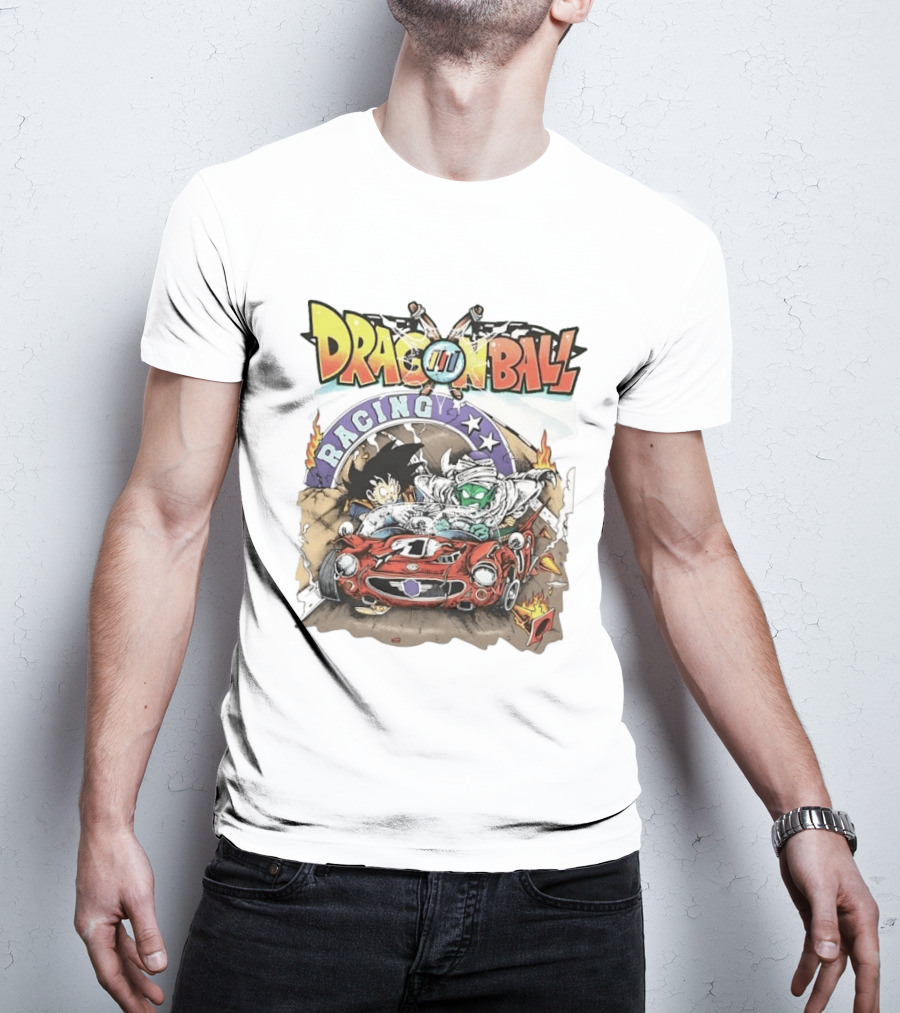 Dragon Ball Racing Goku Piccolo Red Racecar Adventure T-Shirt