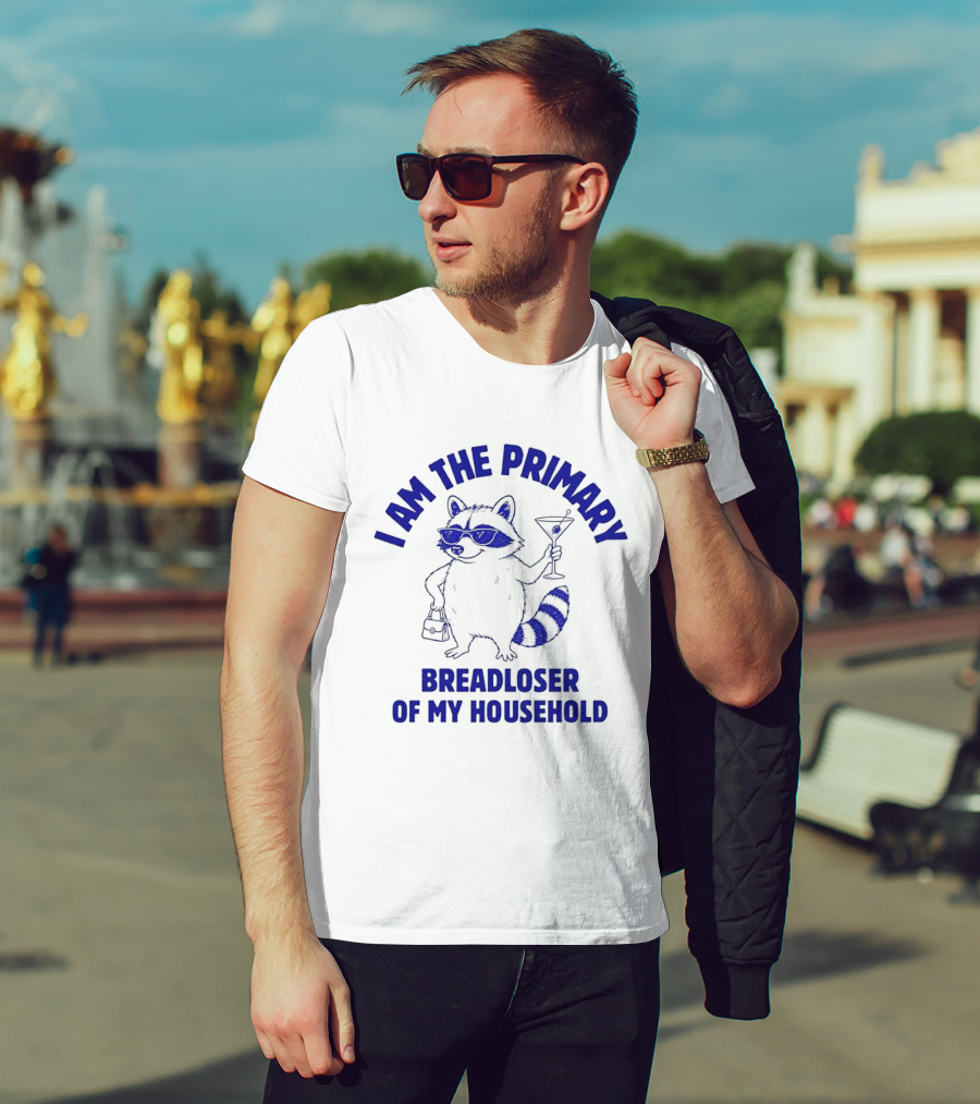 I Am The Primary Breadloser Of My Household Raccoon Sunglasses Martini Handbag T-Shirt