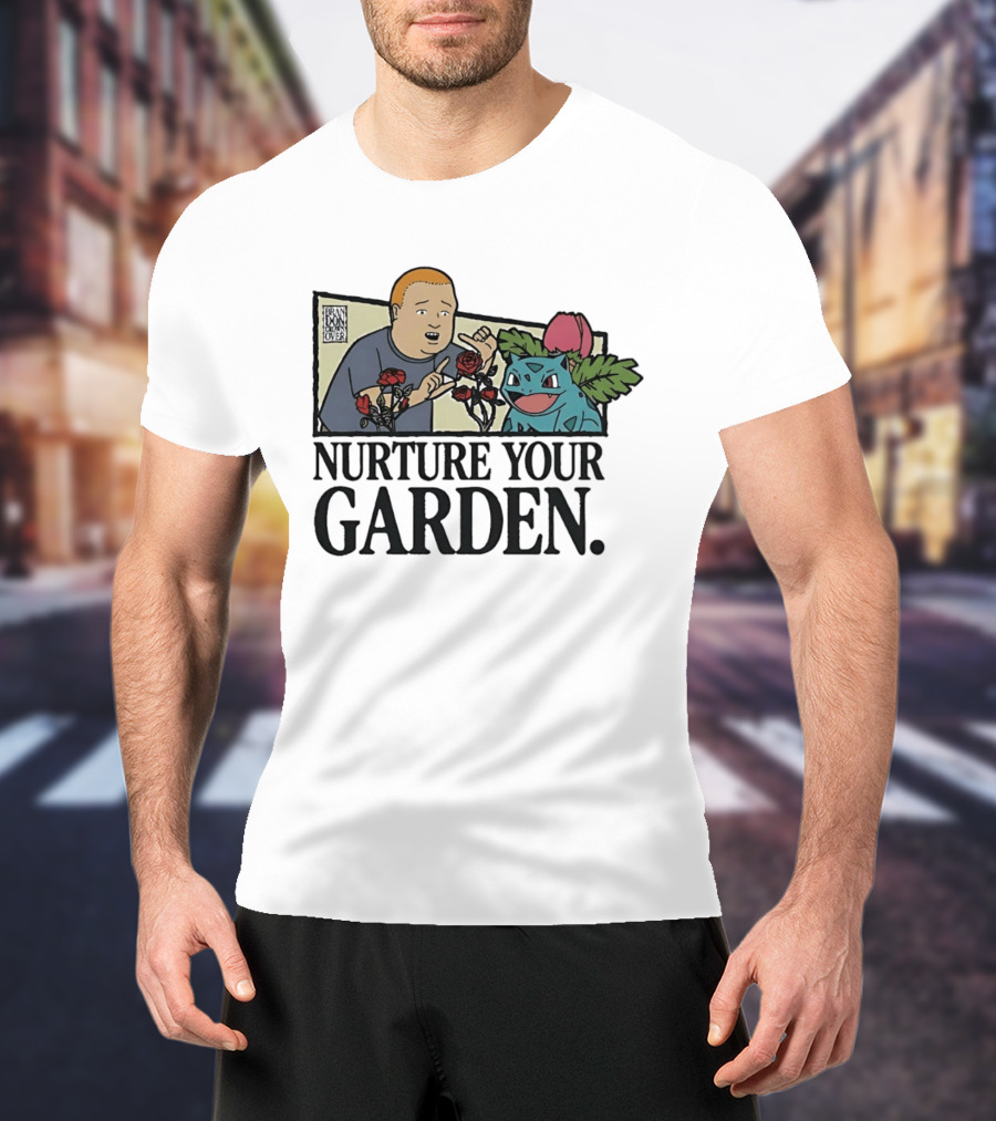 Bobby Hill Ivysaur Roses Nurture Your Garden Cartoon T-Shirt