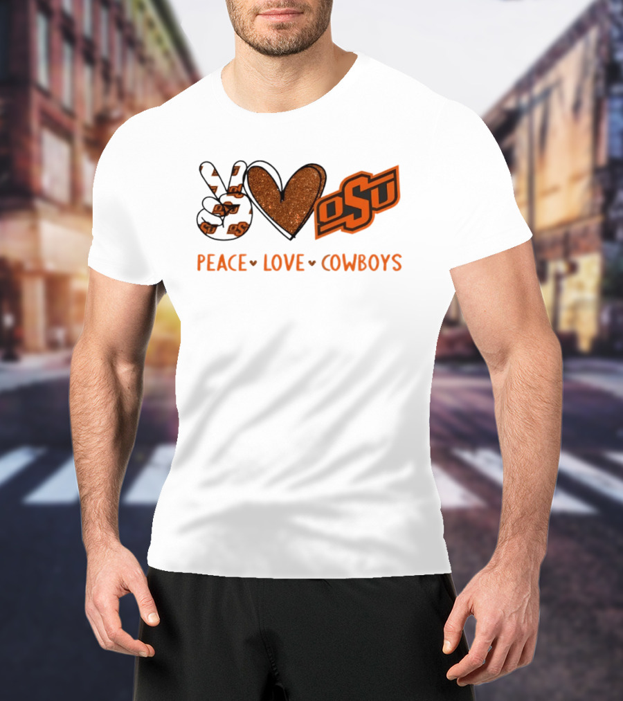 Peace Love OSU Oklahoma State Cowboys T-Shirt