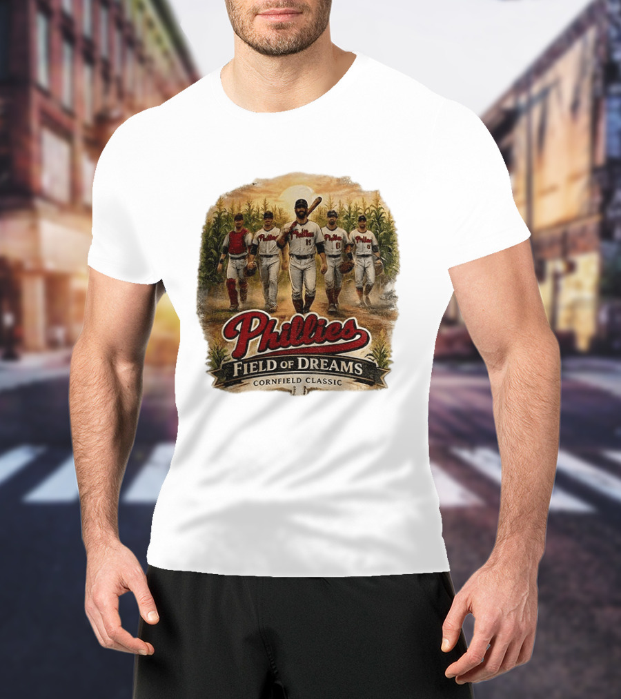 Phillies Field Of Dreams Cornfield Classic Vintage Baseball Magic T-Shirt