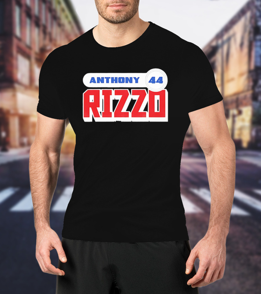 Anthony Rizzo 44 Red Blue Block Jersey Number T-Shirt