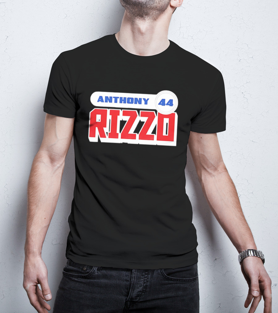 Anthony Rizzo 44 Red Blue Block Jersey Number T-Shirt