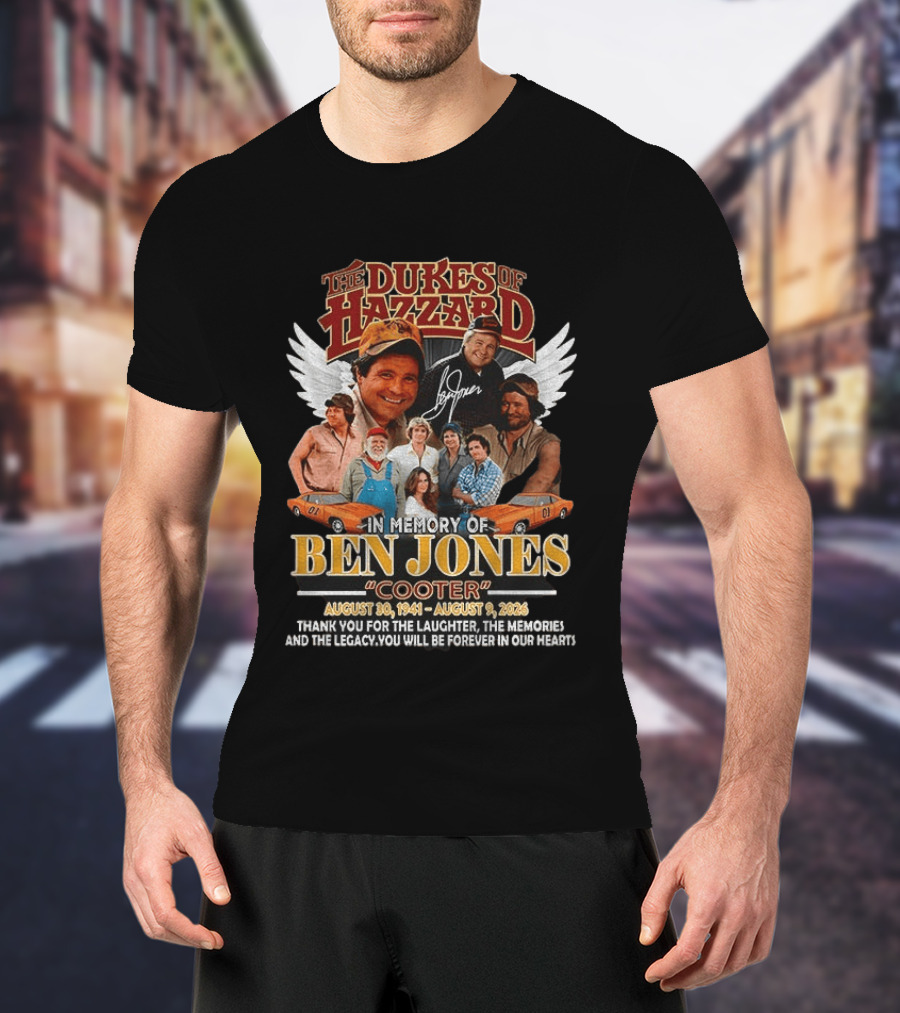 The Dukes Of Hazzard Ben Jones Cooter Tribute Thank You For The Laughter And Legacy T-Shirt