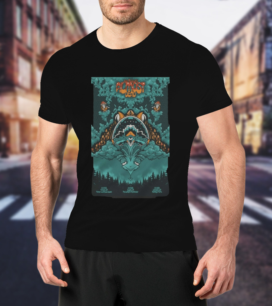 Joe Russo's Almost Dead Tour 2026 Portland Pioneer Courthouse Square Eugene Cuthbert Amphitheater Carnation Remlinger Farms Psychedelic T-Shirt