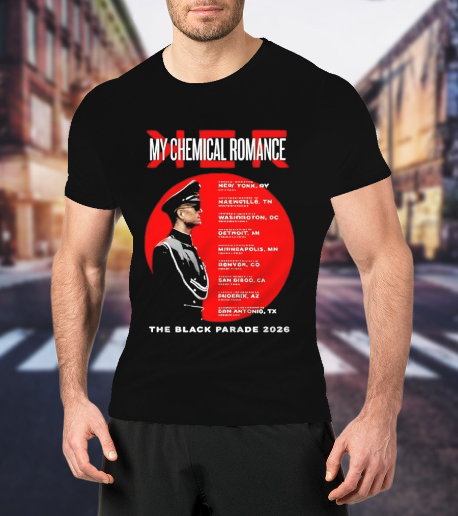 My Chemical Romance The Black Parade 2026 Tour Cities T-Shirt