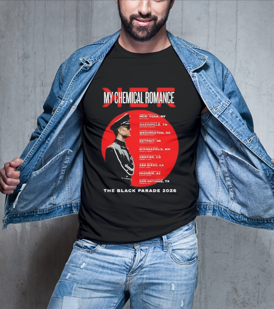 My Chemical Romance The Black Parade 2026 Tour Cities T-Shirt