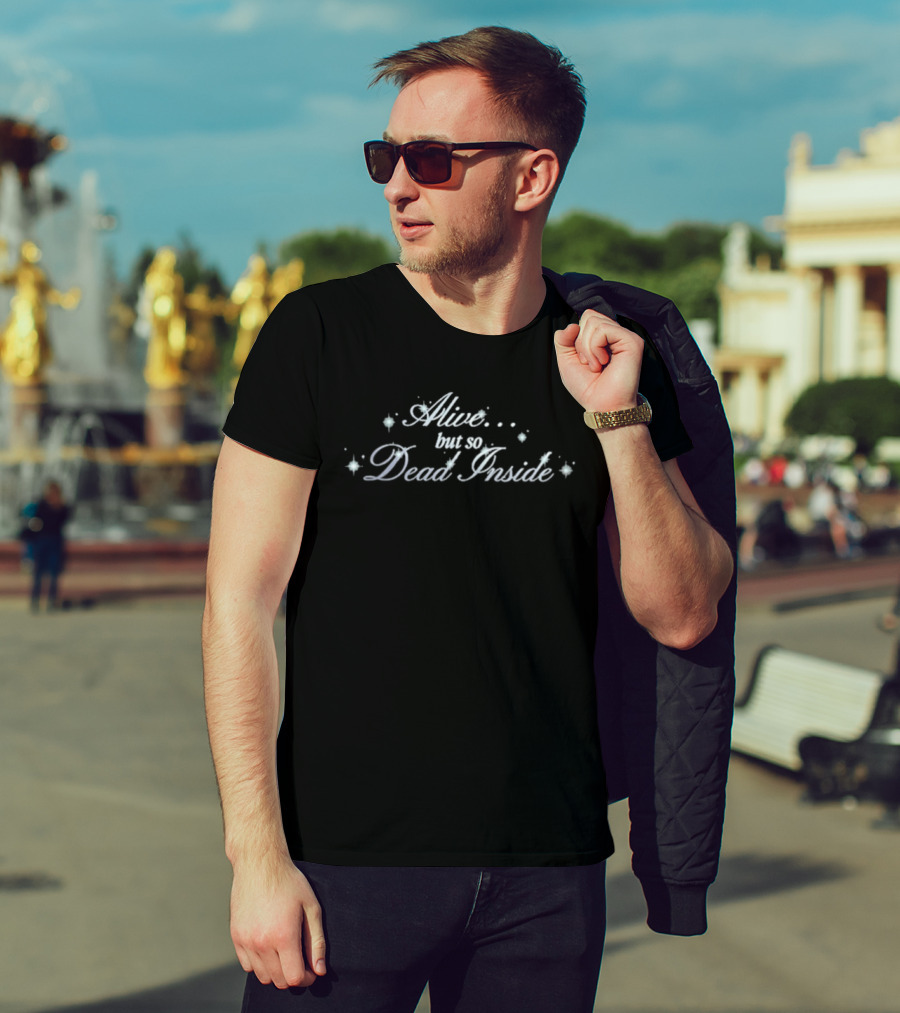 Hannah Diamond Fade Away Alive But So Dead Inside Text With Stars T-Shirt