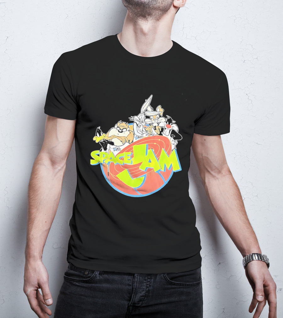 Space Jam Looney Tunes Characters Dynamic Pose T-Shirt
