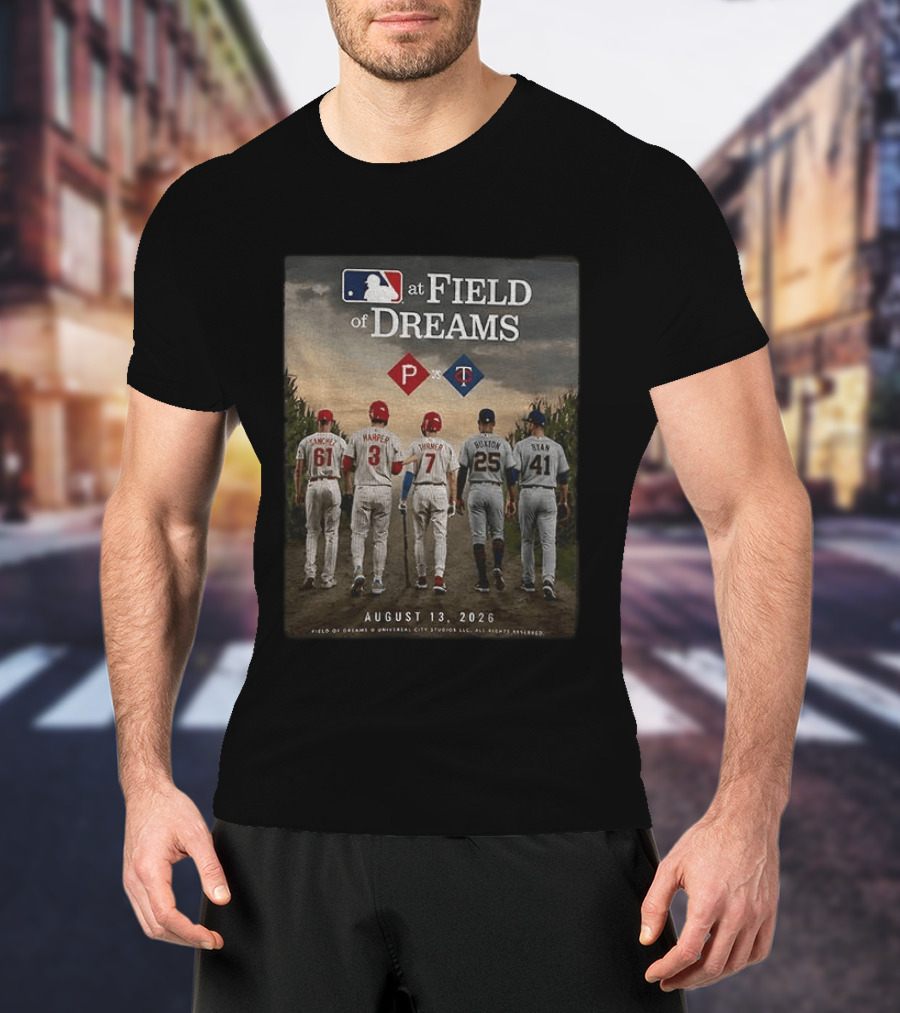 Phillies Vs Twins MLB At Field Of Dreams August 13 2026 T-Shirt