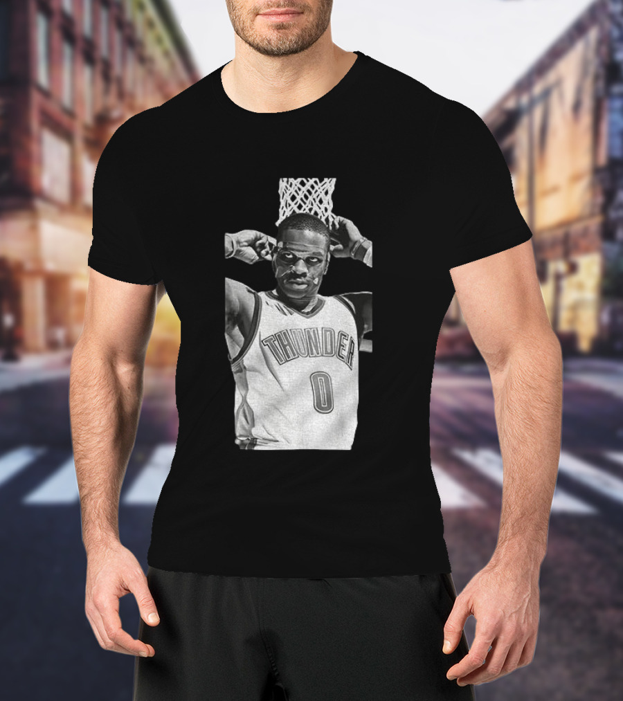 Russell Westbrook Masked OKC Thunder Basketball Legend Iconic Number 0 T-Shirt