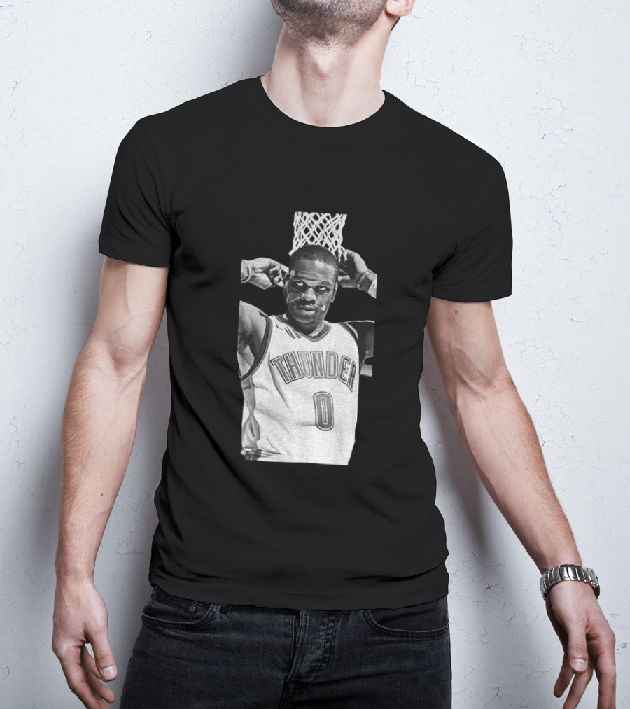 Russell Westbrook Masked OKC Thunder Basketball Legend Iconic Number 0 T-Shirt