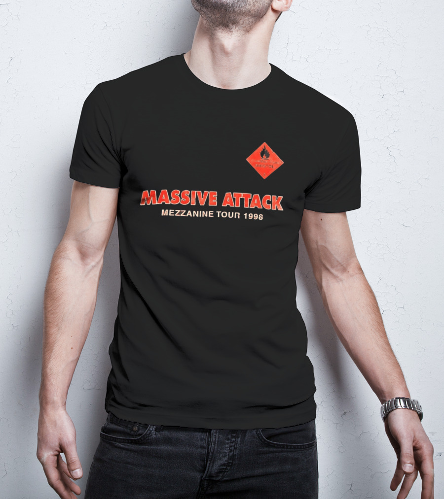 Massive Attack Flammable Gas Bristol Mezzanine Tour 1998 T-Shirt