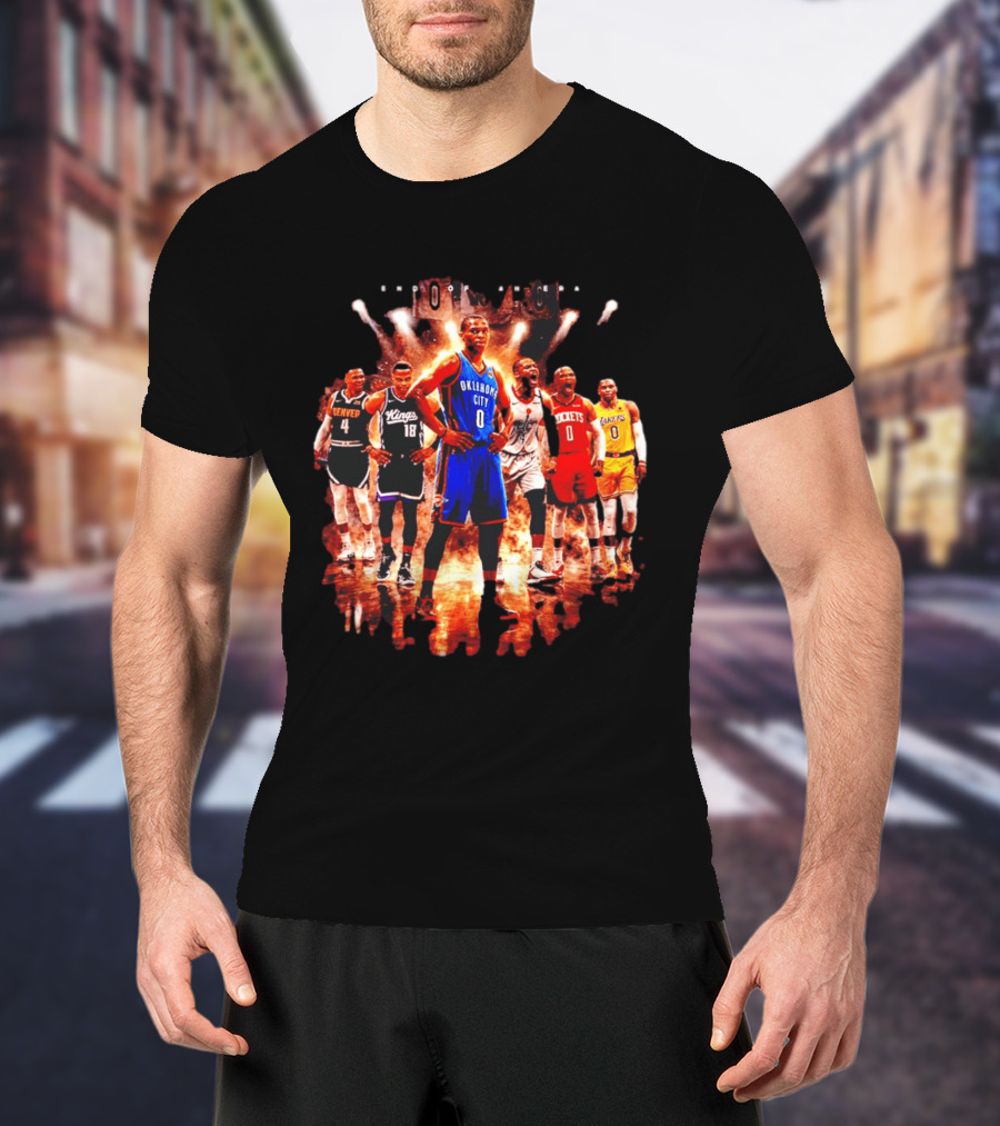 Russell Westbrook Oklahoma City NBA Career Retrospective With Team Jerseys T-Shirt