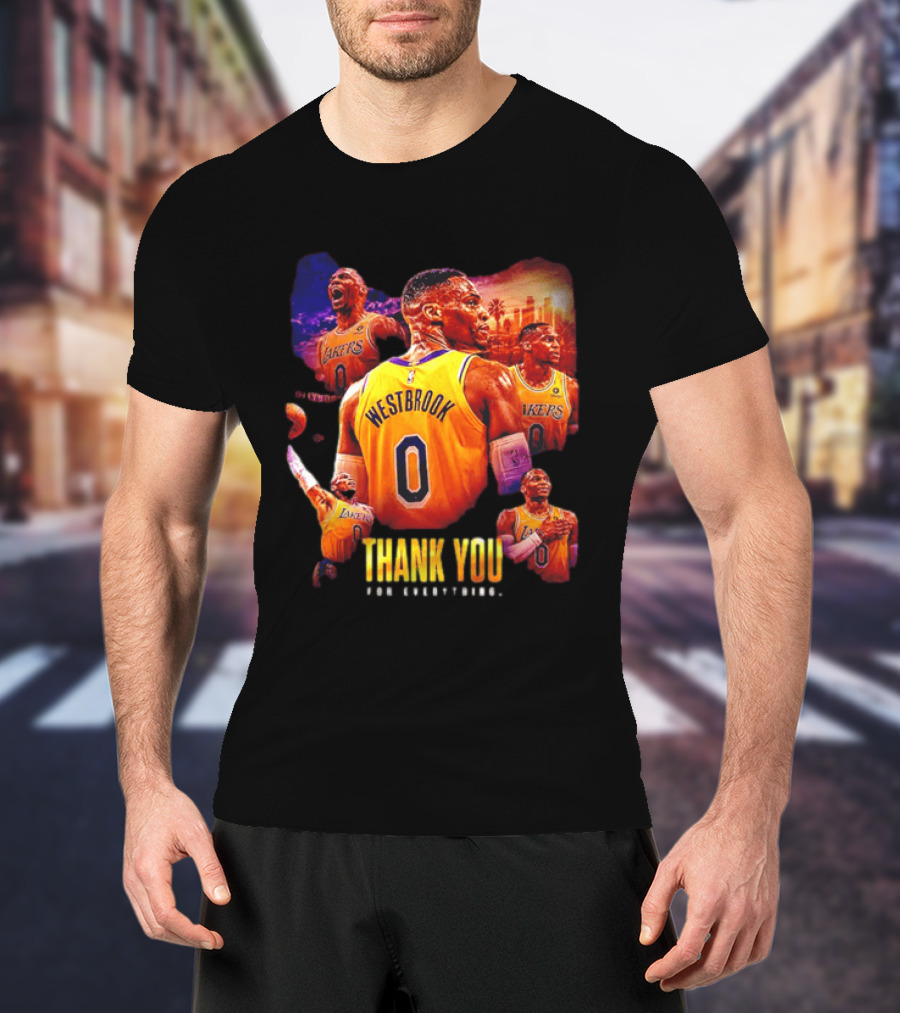 Russell Westbrook Los Angeles Lakers Thank You For Everything T-Shirt