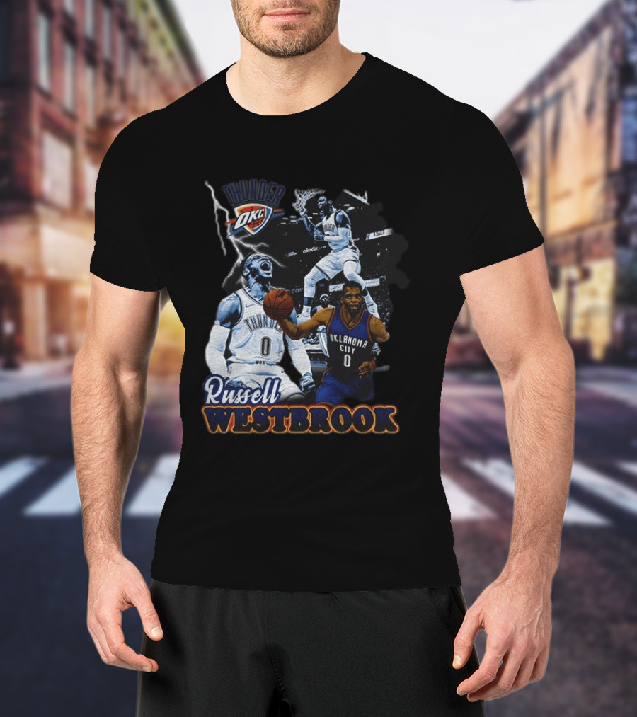 Russell Westbrook OKC Thunder Basketball Legend Collage T-Shirt