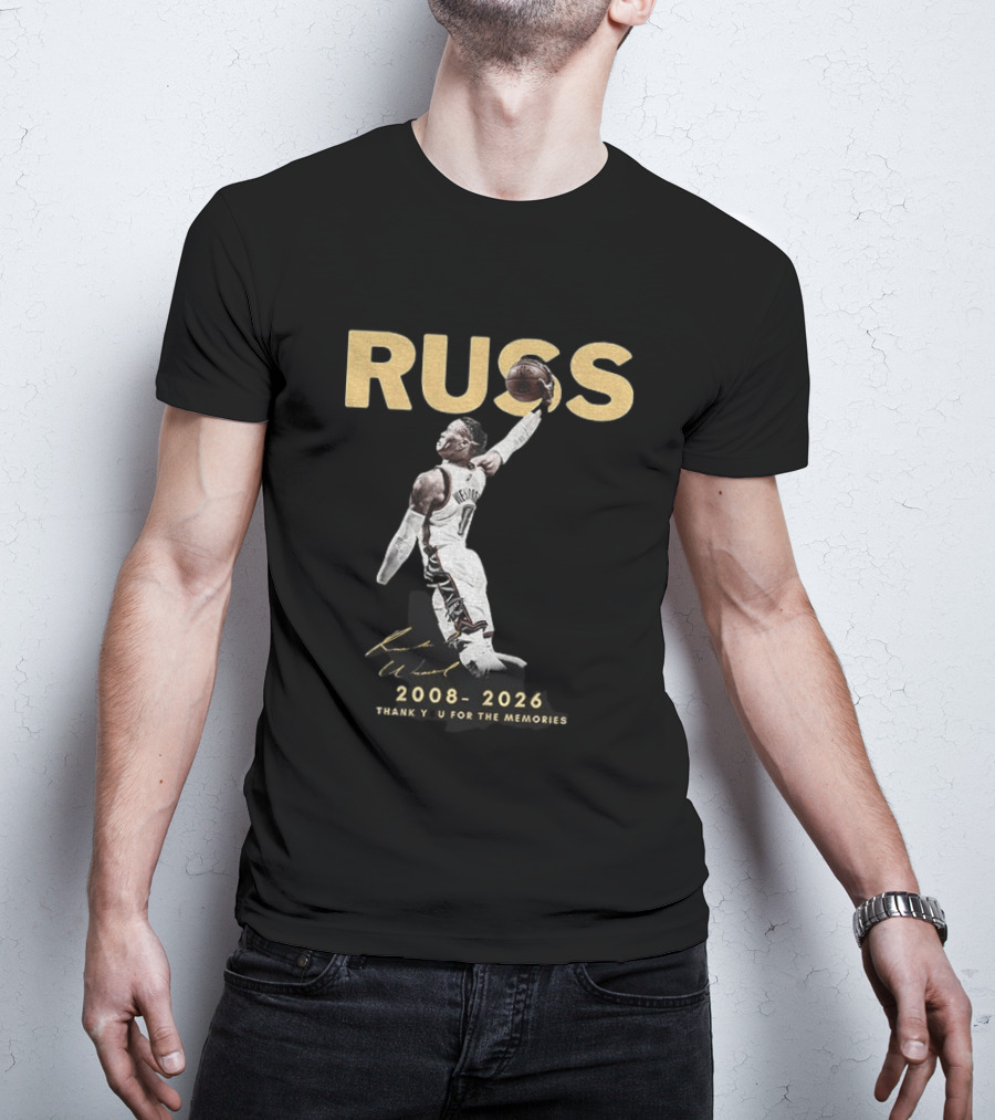 RUSS Russell Westbrook 2008 2026 Thank You For The Memories T-Shirt