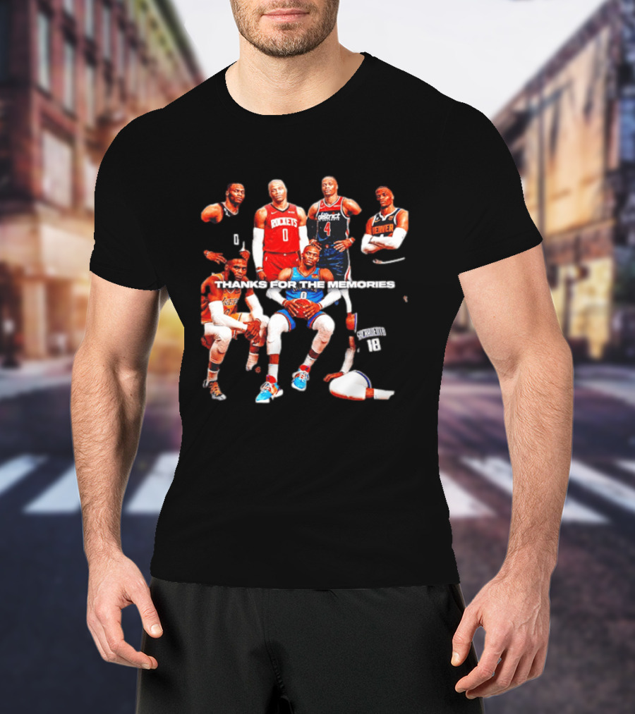Russell Westbrook Thank You For The Memories OKC Thunder Rockets Wizards Denver T-Shirt