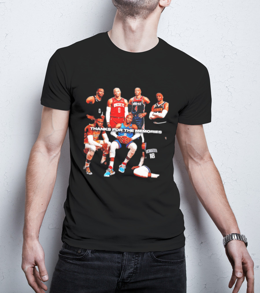 Russell Westbrook Thank You For The Memories OKC Thunder Rockets Wizards Denver T-Shirt