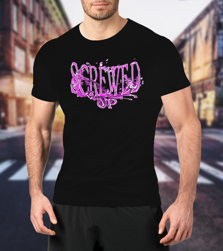 Screwed Up Purp Splash Effect T-Shirt