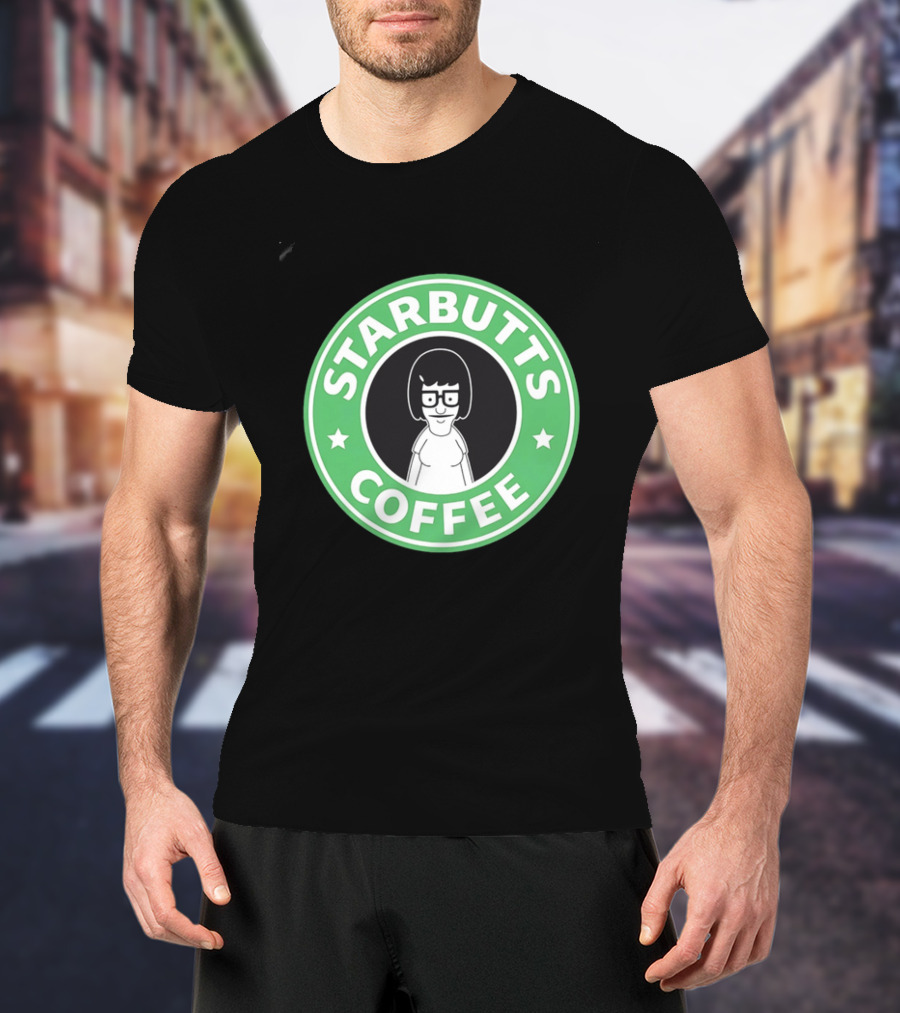 Starbutts Coffee Parody Tina Belcher Green Circular T-Shirt