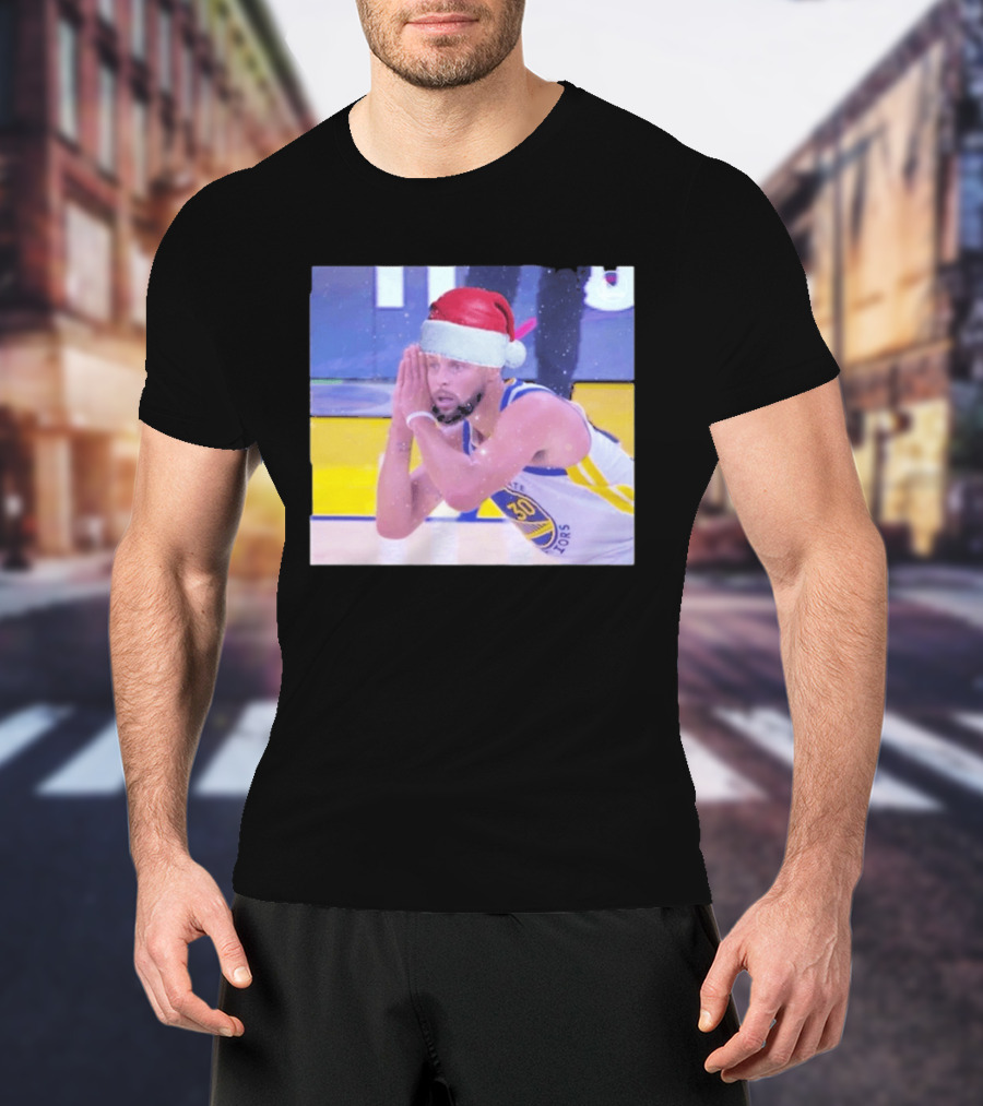 Steph Curry Night Night Xmas 2026 Santa Hat Basketball Fan Holiday T-Shirt