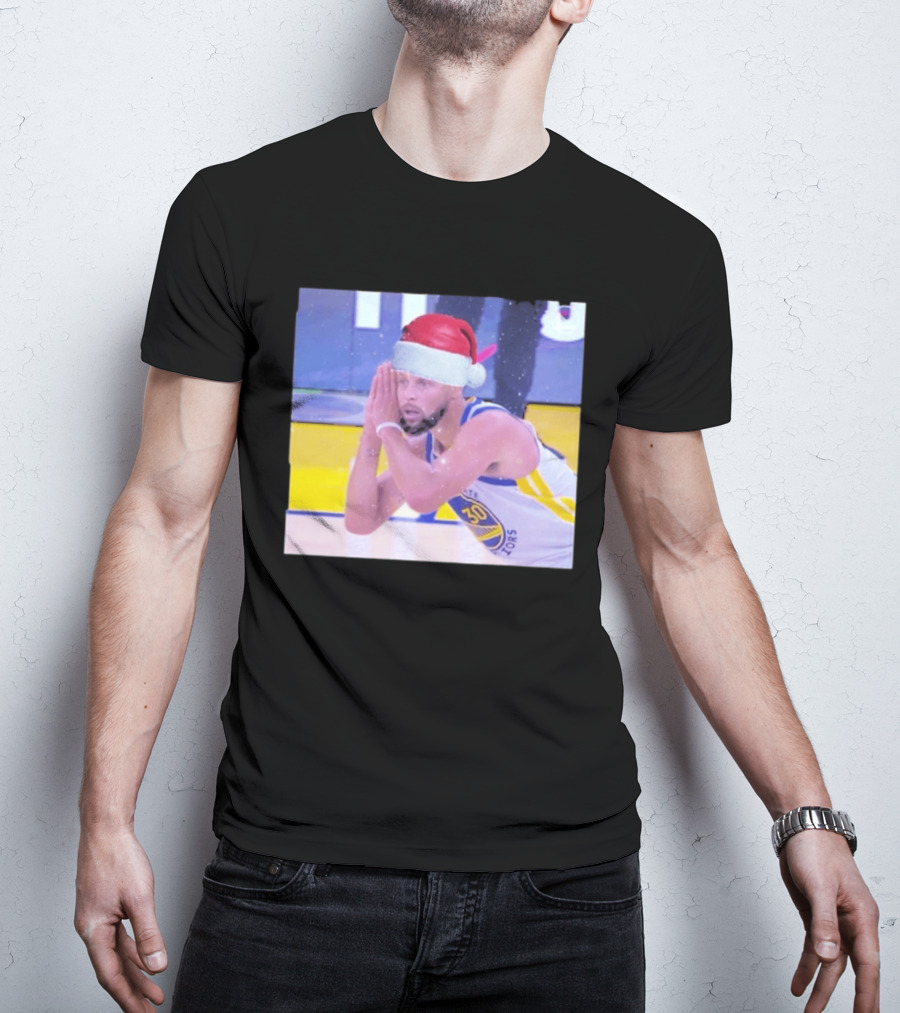 Steph Curry Night Night Xmas 2026 Santa Hat Basketball Fan Holiday T-Shirt