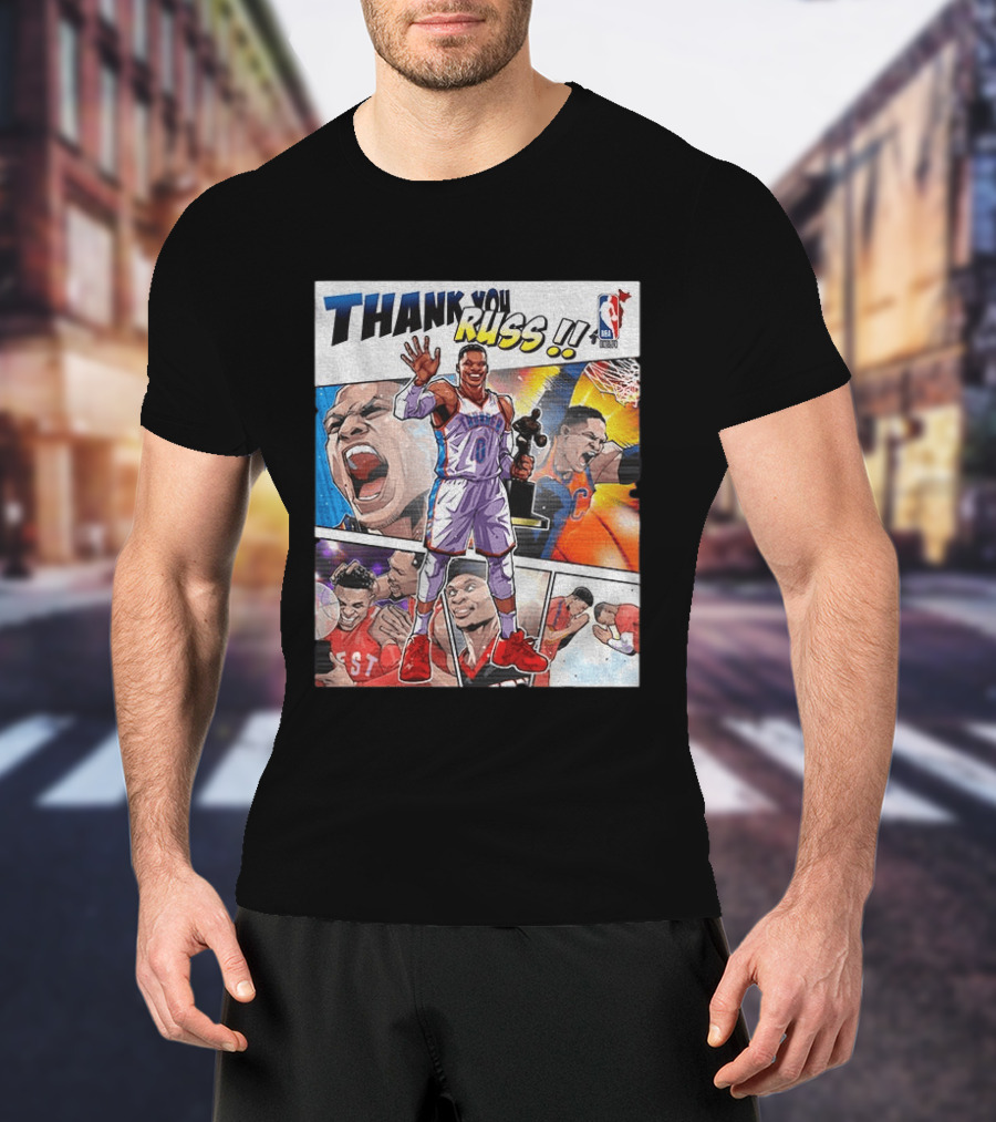 Thank You Russ NBA Tribute Mister Triple Double Legend Iconic Moments T-Shirt