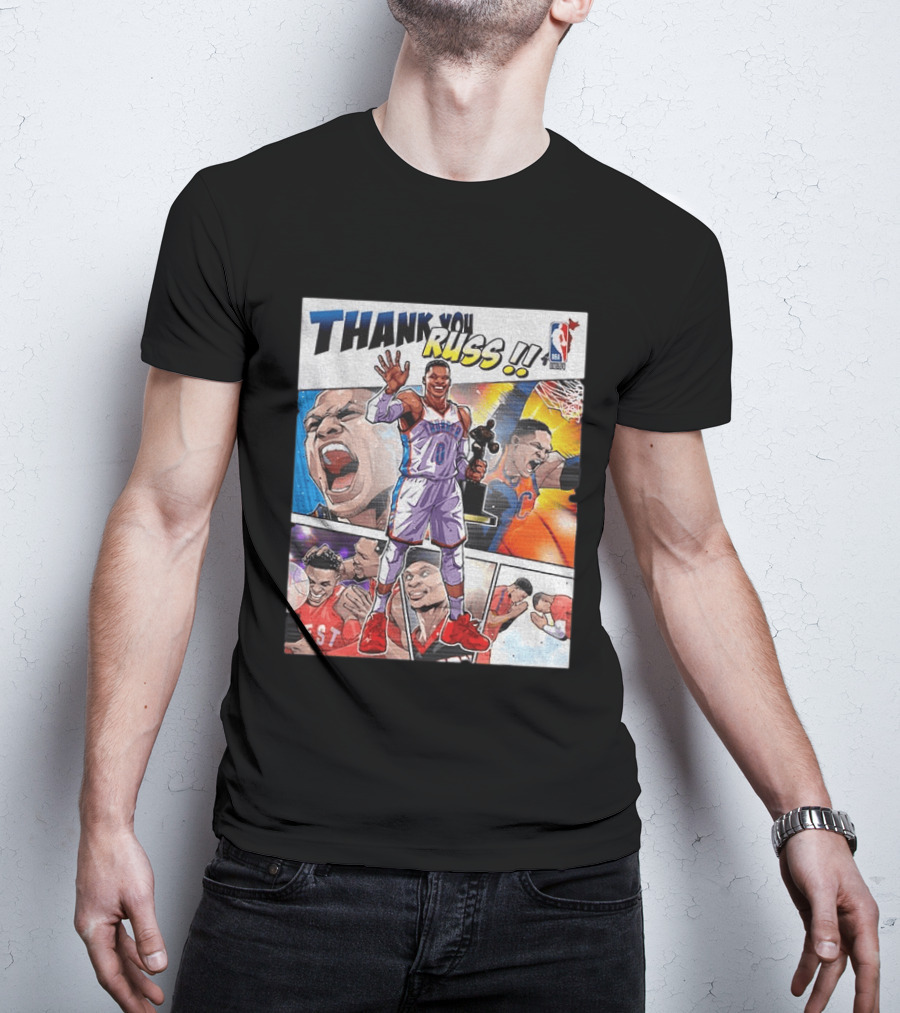 Thank You Russ NBA Tribute Mister Triple Double Legend Iconic Moments T-Shirt
