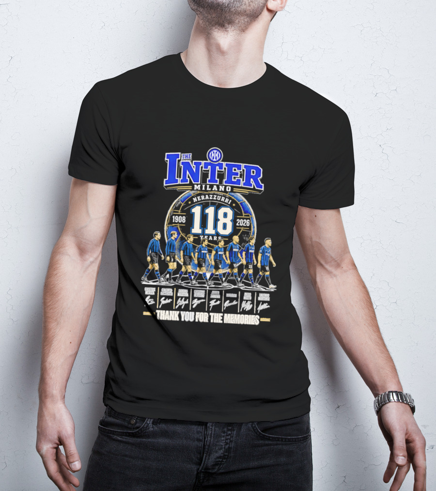 The Inter Milano 118 Years 1908 2026 Nerazzurri Thank You For The Memories T-Shirt