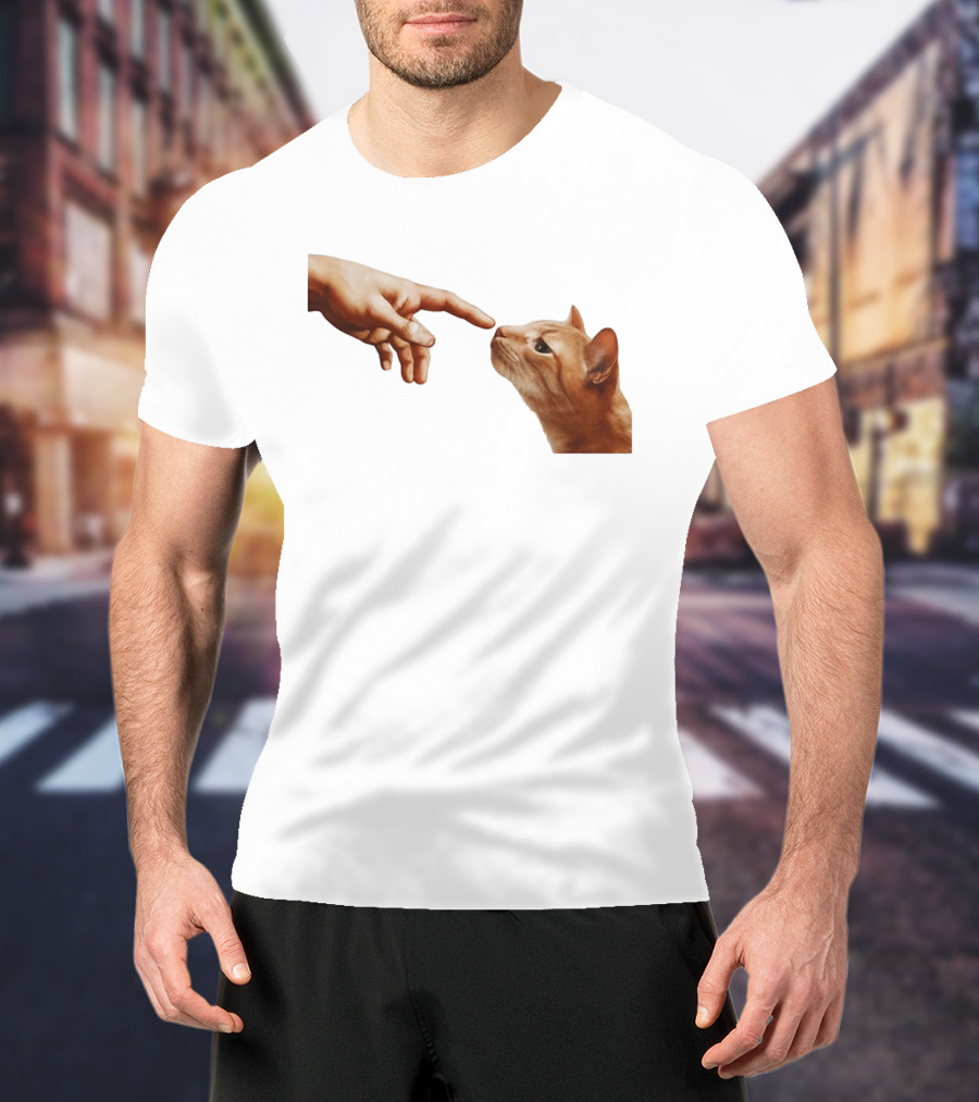 The Creation Of Adam Cat Edition T-Shirt