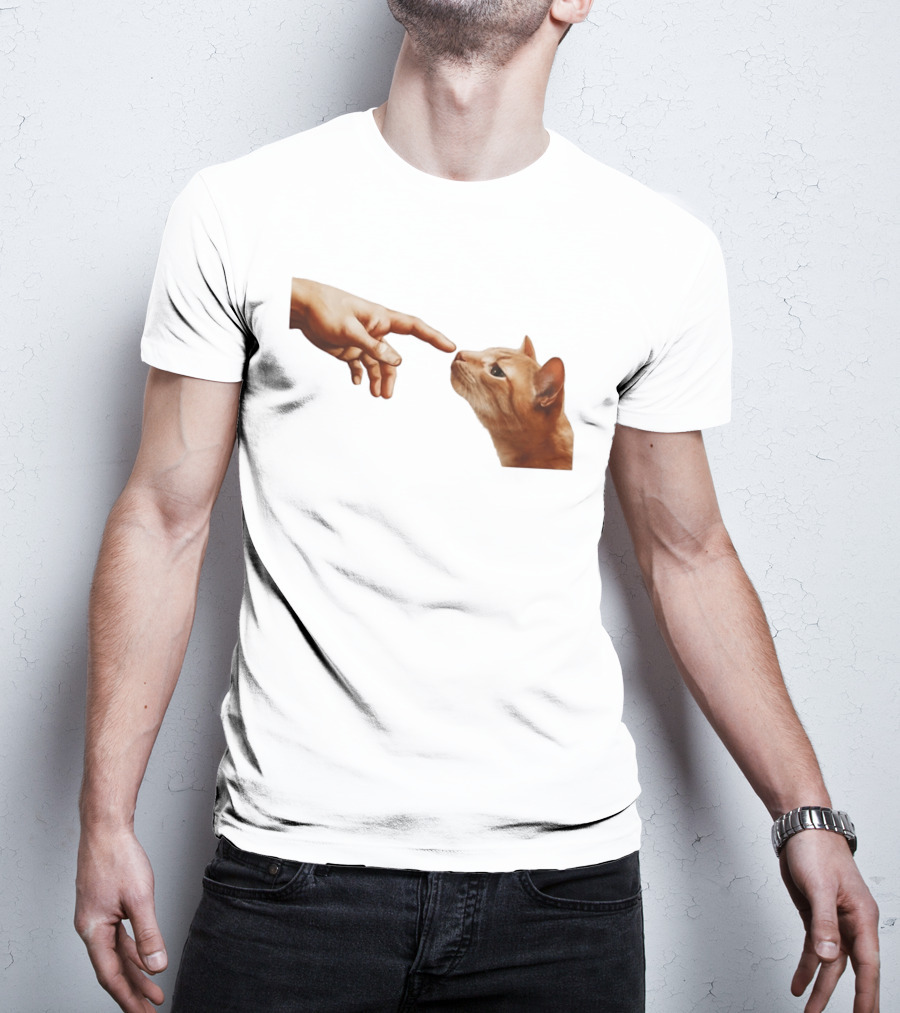 The Creation Of Adam Cat Edition T-Shirt